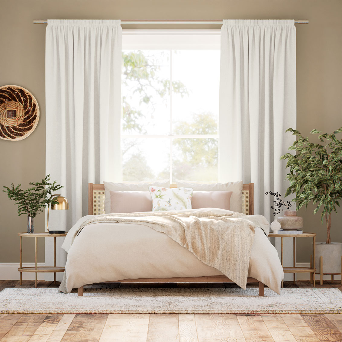 Lucille Boucle Warm White Curtains