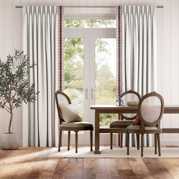 Bijou Linen Alabaster & Ascott Rouge カーテン サムネイル写真