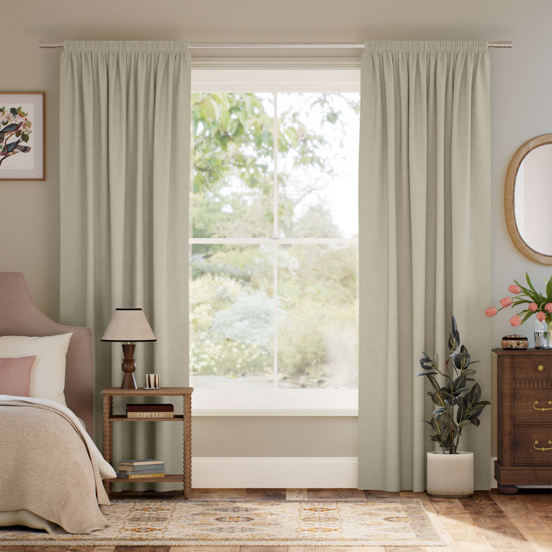 Bijou Linen Celadon カーテン