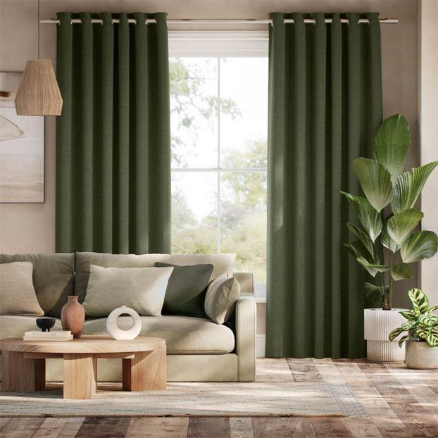 Bijou Linen Forest Green カーテン サムネイル写真