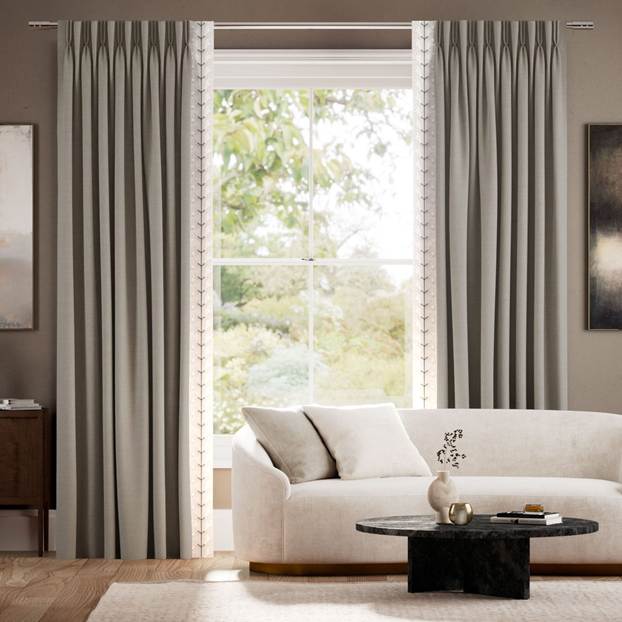 Bijou Linen Taupe & Chatsworth Ivory カーテン サムネイル写真