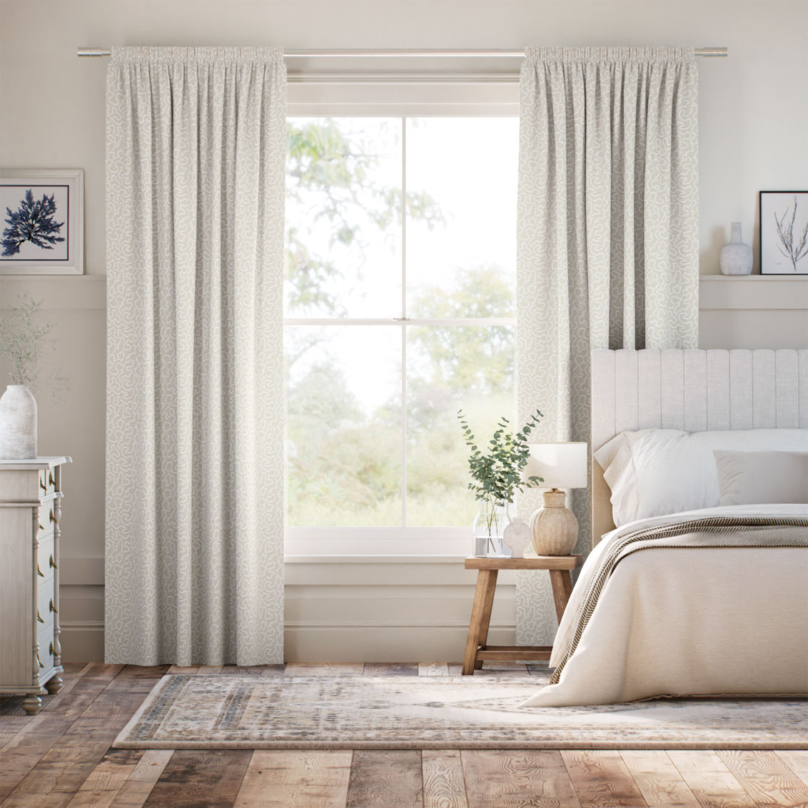 Carina Jacquard Light Taupe Curtains