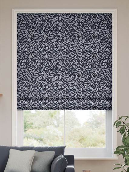 Carina Jacquard Navy ローマンシェード サムネイル写真