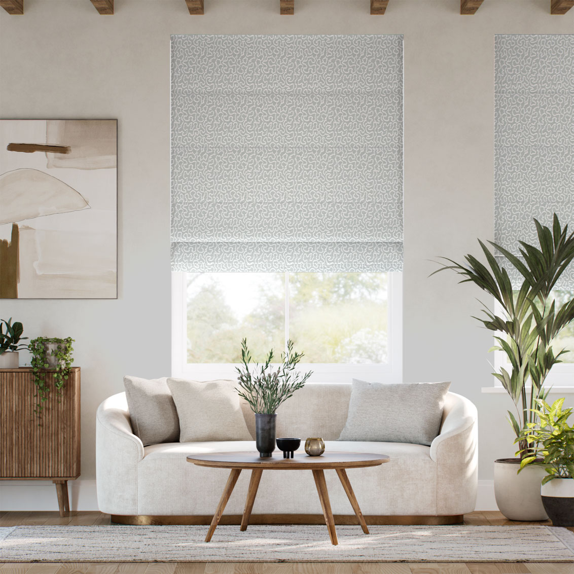 Carina Jacquard Winter Blue Roman Blind