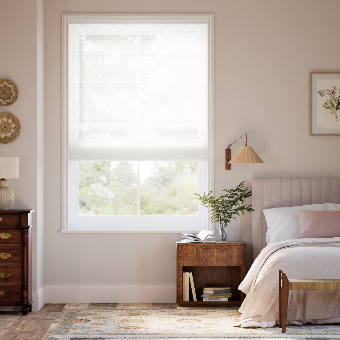 Corin Snow White Roman Blind