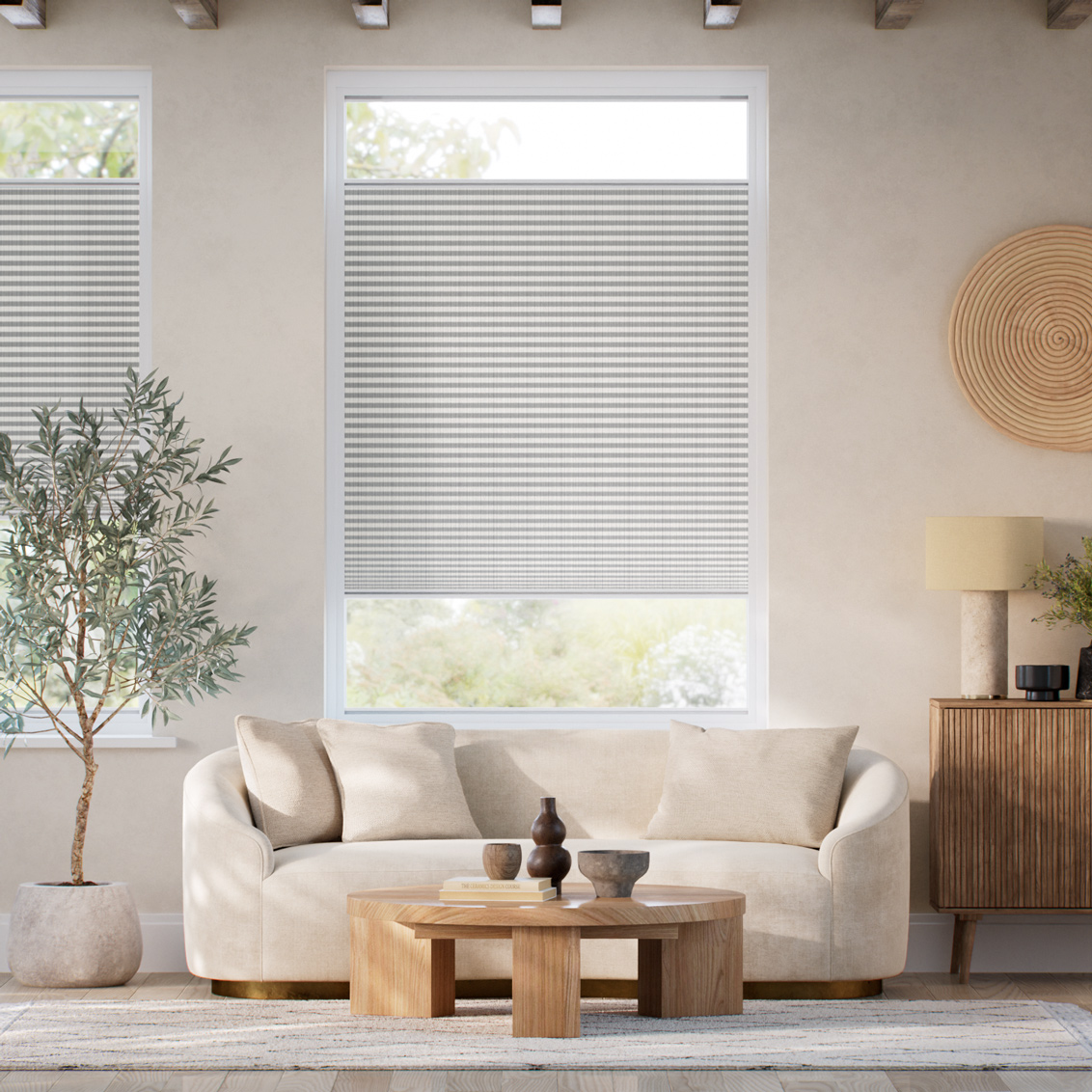 DuoShade Strie Soft Grey Stick2Fit Pleated