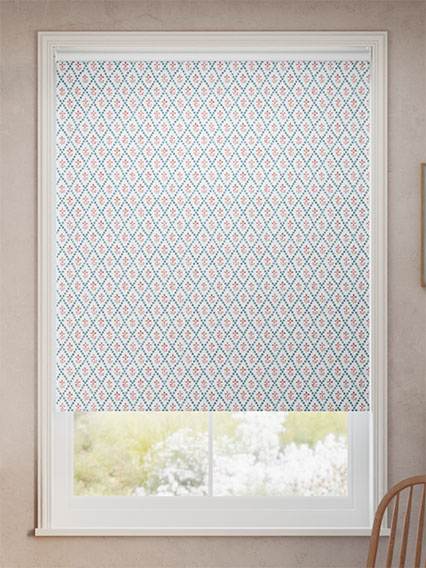 Floral Trellis Aqua & Spice ロールスクリーン サムネイル写真