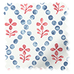 ２Floral Trellis Blue & Red Roller Blind サンプルの写真