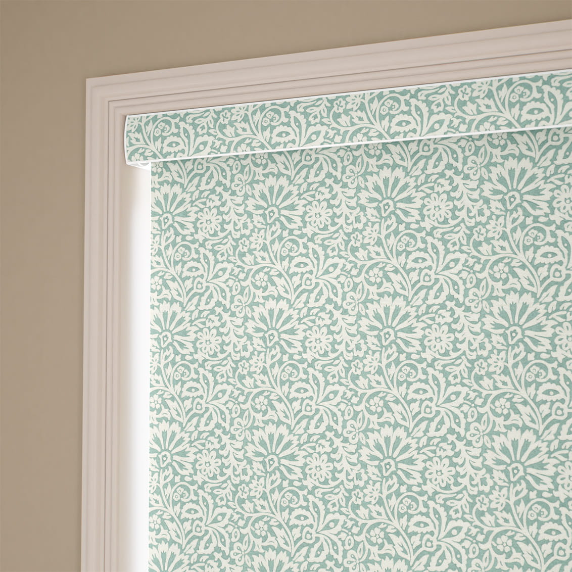 ２Flower Block Aqua Roller Blind