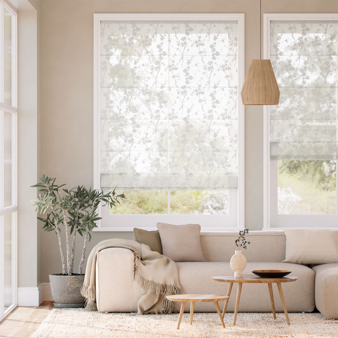 Fuji Blossom Ice White Roman Blind