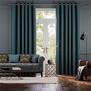 Paleo Linen Gulf Blue カーテン サムネイル写真