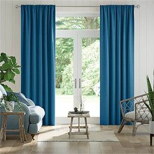Paleo Linen Ocean Blue カーテン サムネイル写真