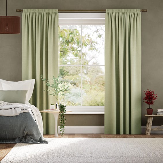 Paleo Linen Pastel Green  Curtains