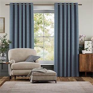 Paleo Linen Persian Blue カーテン サムネイル写真