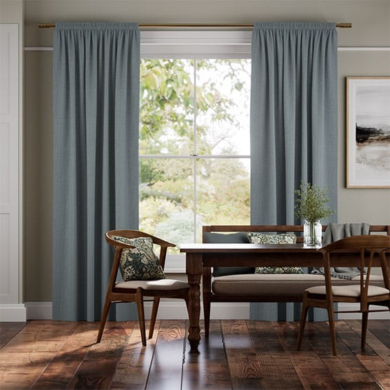 Paleo Linen Smoky Blue  Curtains