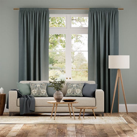 Paleo Linen Winter Blue  Curtains