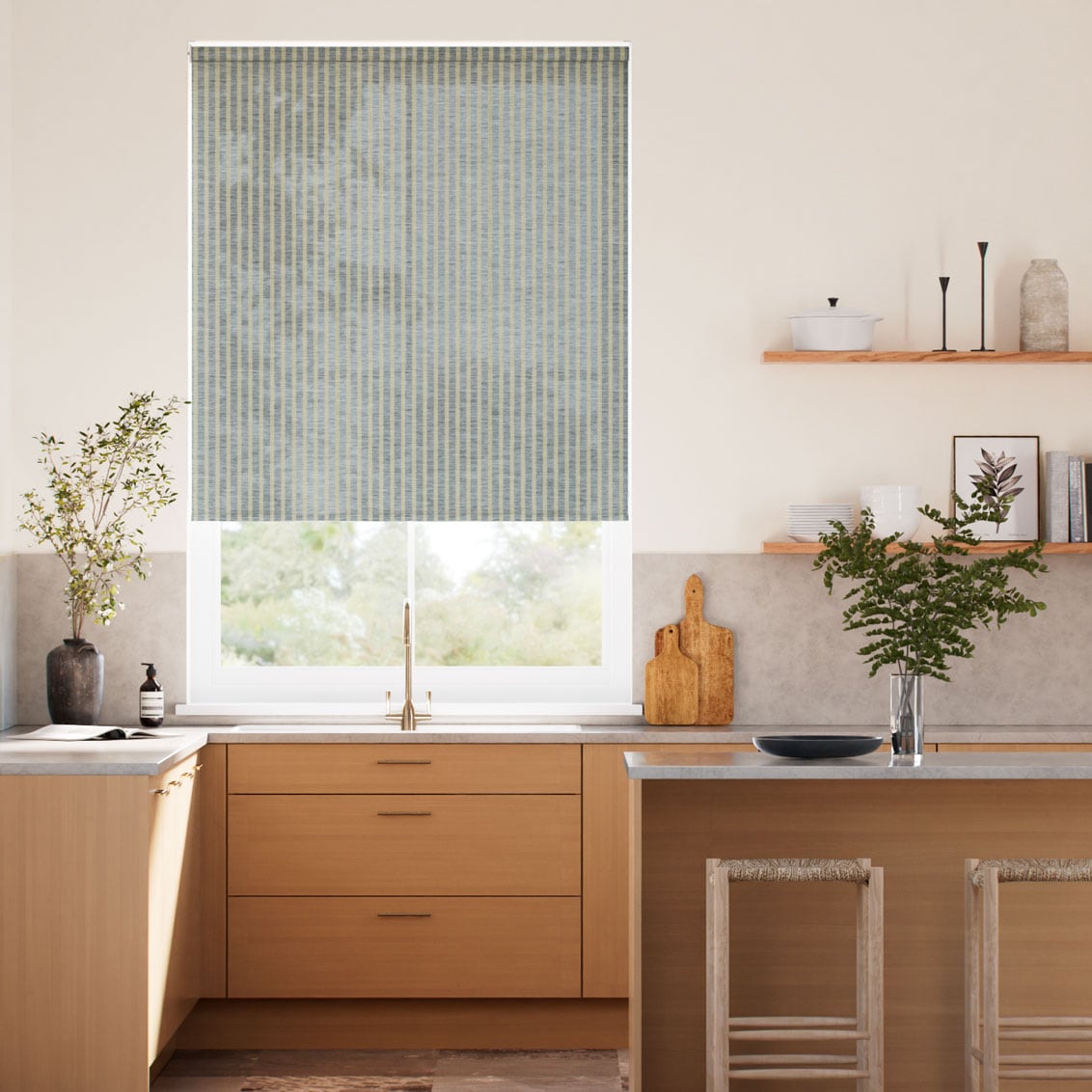 Rico Stripe Fossil Roller Blind