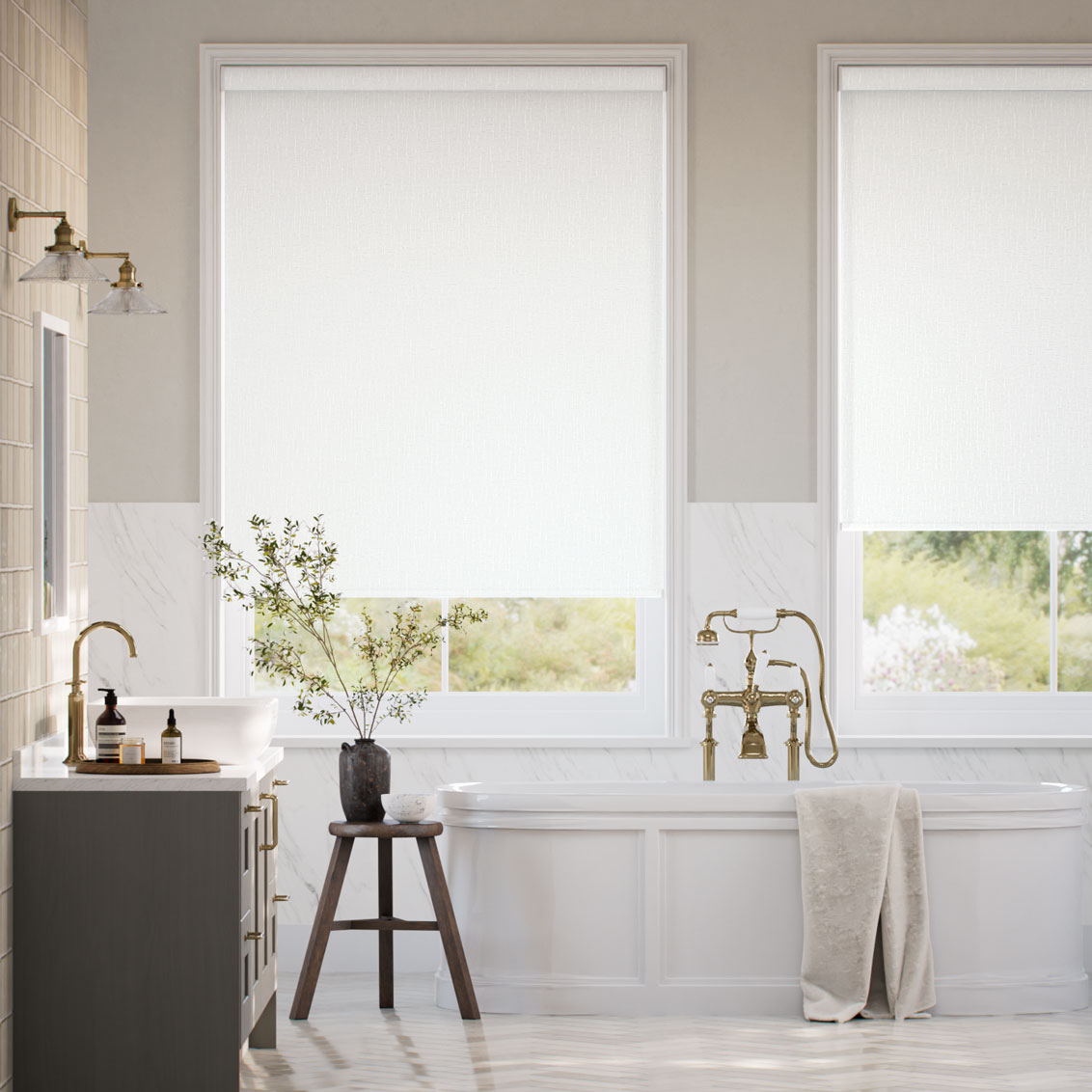 Soft Raise Austin Blackout All White Roller Blind