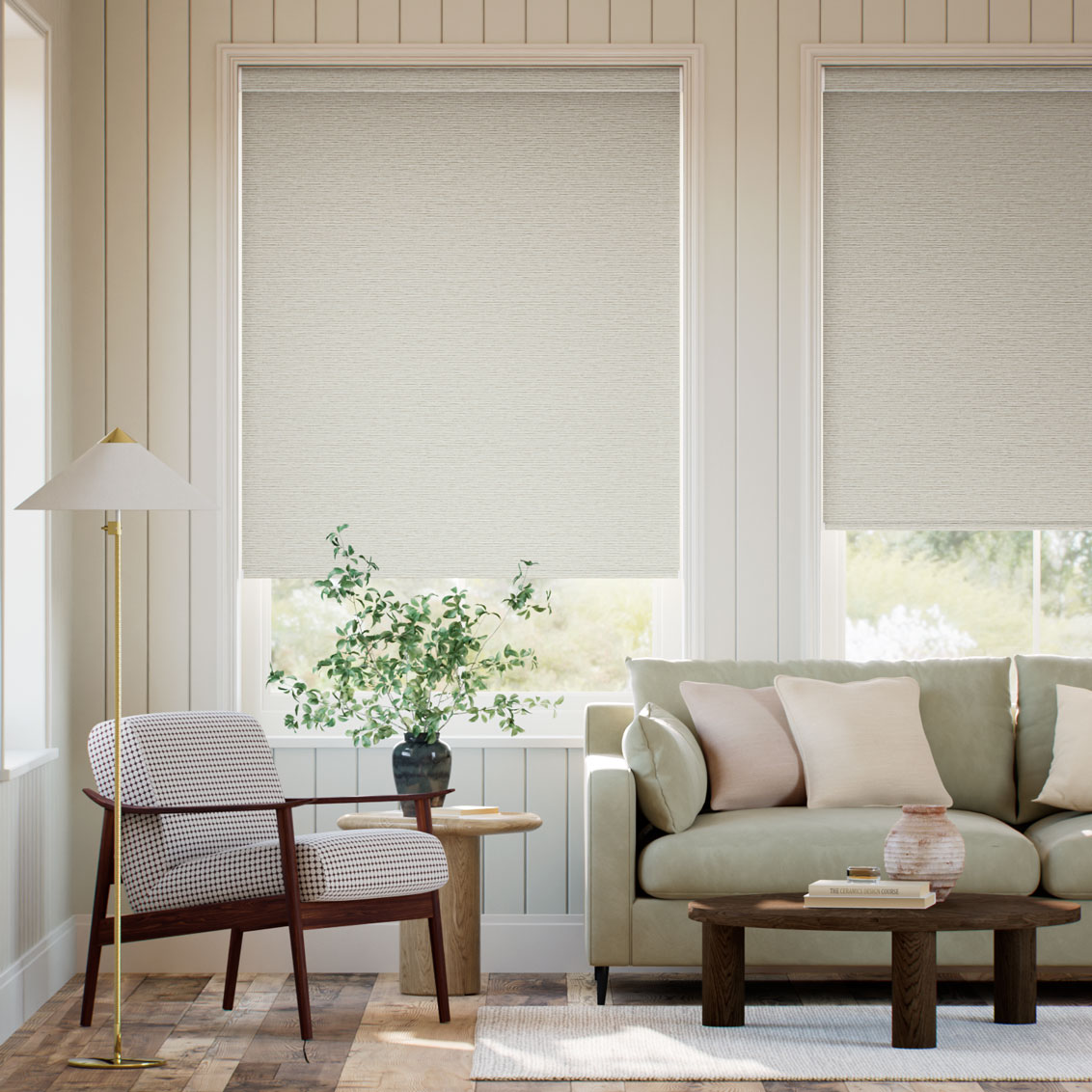 Soft Raise Caraess Blackout Natural Roller Blind