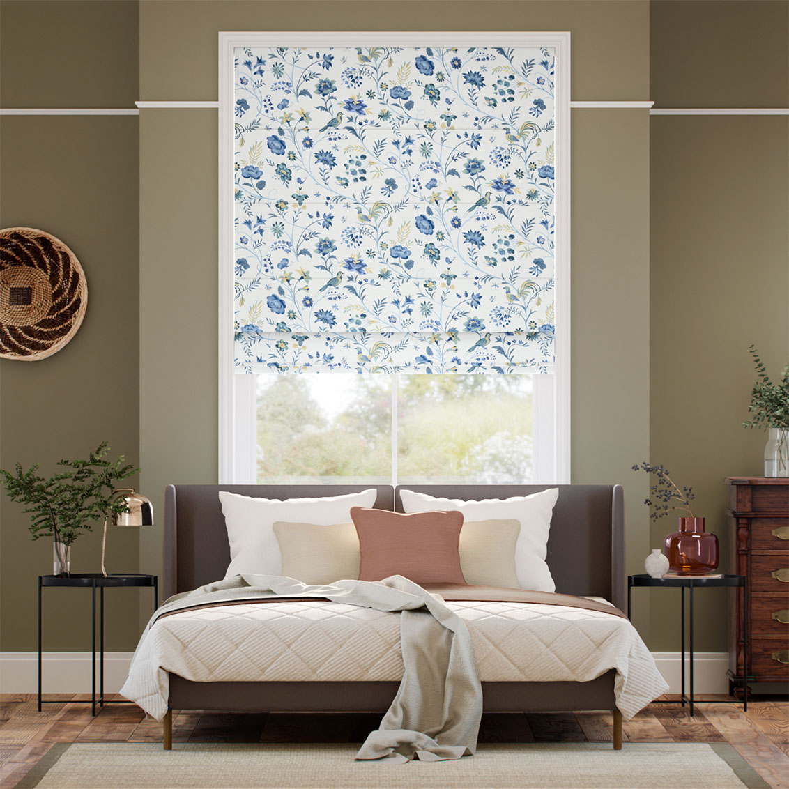 ２Songbird Blue Roman Blind