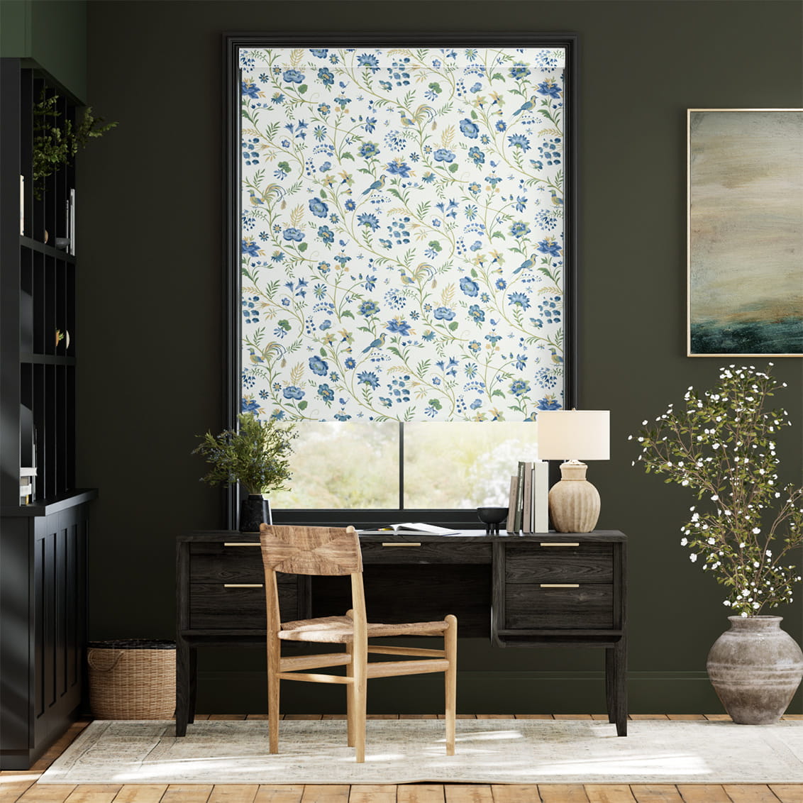 ２Songbird Blue & Green Roller Blind