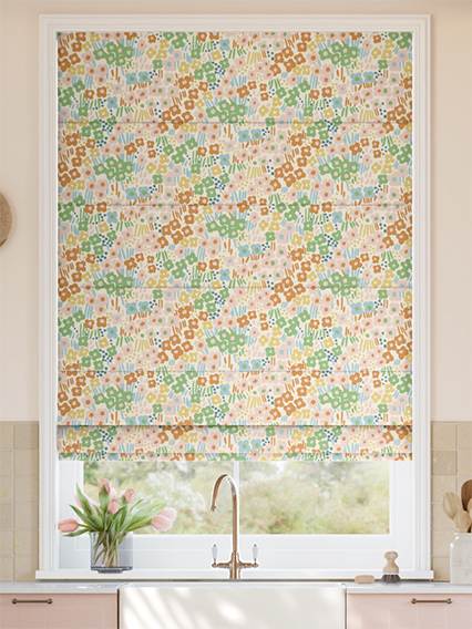 Spring Meadow Tangerine ローマンシェード サムネイル写真