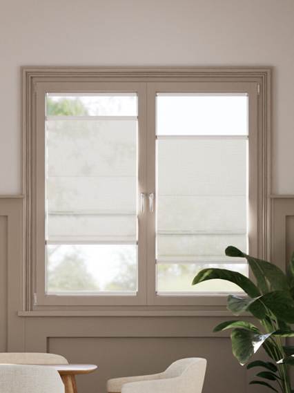 【窓貼りタイプ】 Aubade Voile Chalk Top Down Bottom Up Stick2Fit Roman Blind サムネイル写真