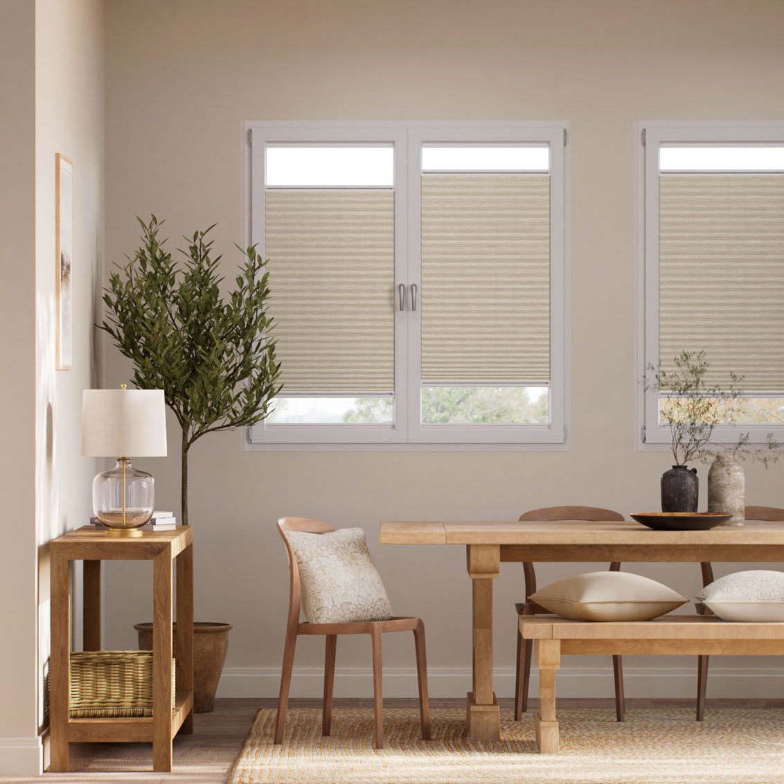Stick2Go DuoShade Grain Parchment Stick2Fit Pleated