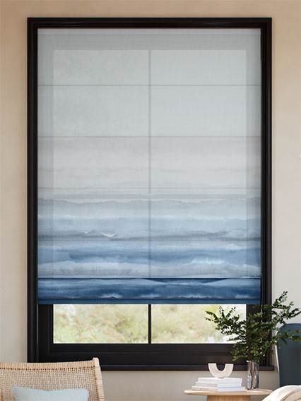 Strata Stripe Voile Midnight ローマンシェード サムネイル写真