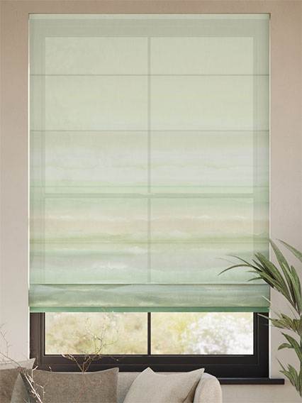 Strata Stripe Voile Sage ローマンシェード サムネイル写真