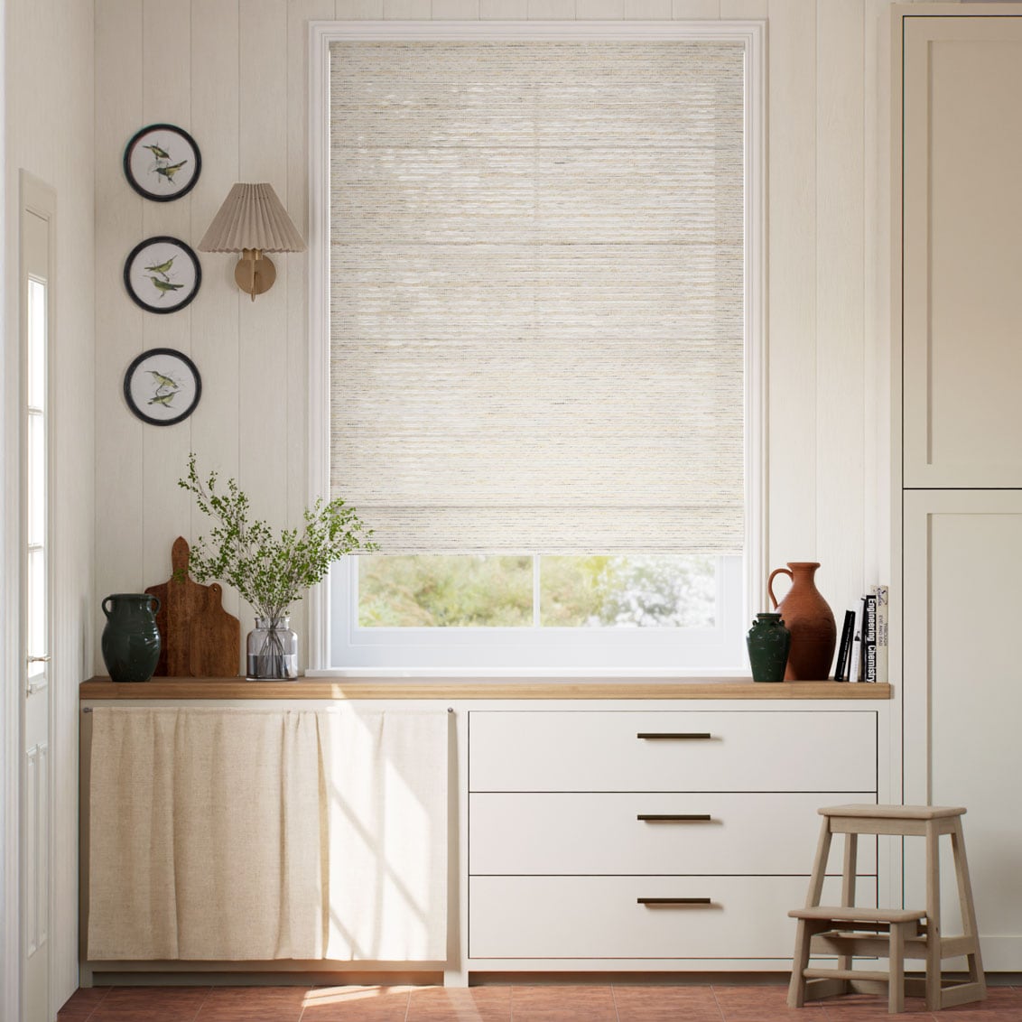Toluca Ivory Roman Blind