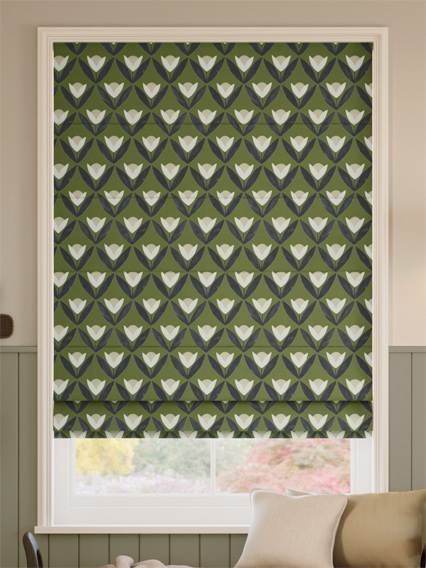 Tulip Trellis Olive ローマンシェード サムネイル写真