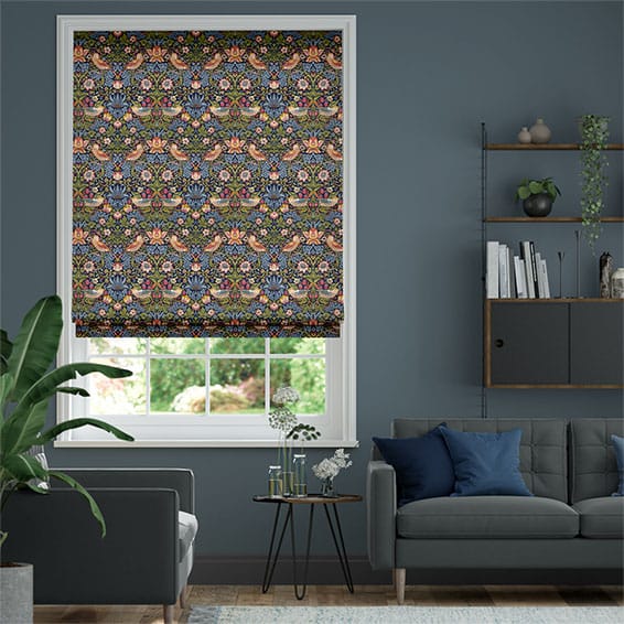 William Morris -ウィリアム・モリス いちご泥棒 ジュエル ローマンシェード