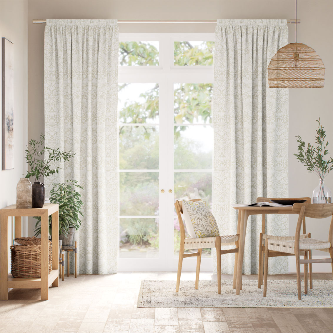 William Morris Strawberry Thief Natural  Curtains