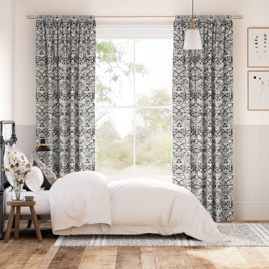 William Morris Strawberry Thief Onyx  Curtains
